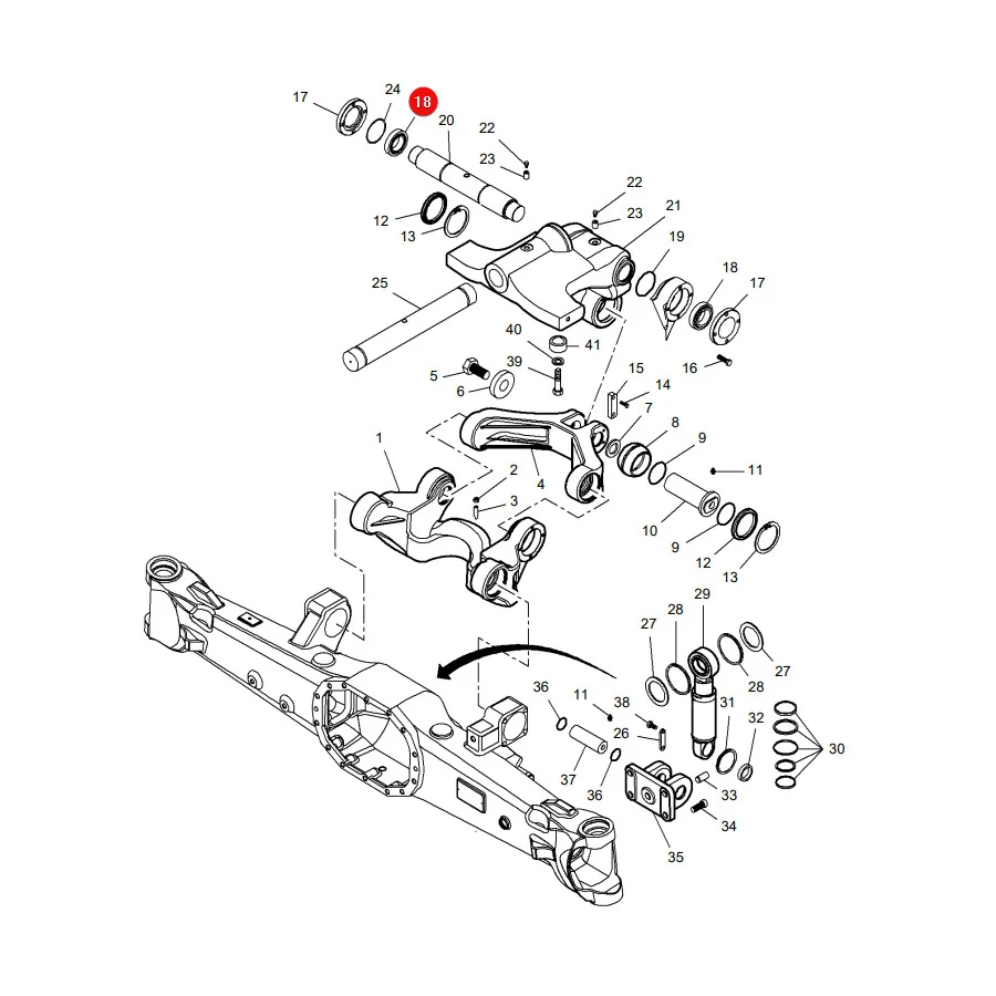 AGCO - 005103691 - Massey Ferguson Vorderachse Stoßdämpfer Lager