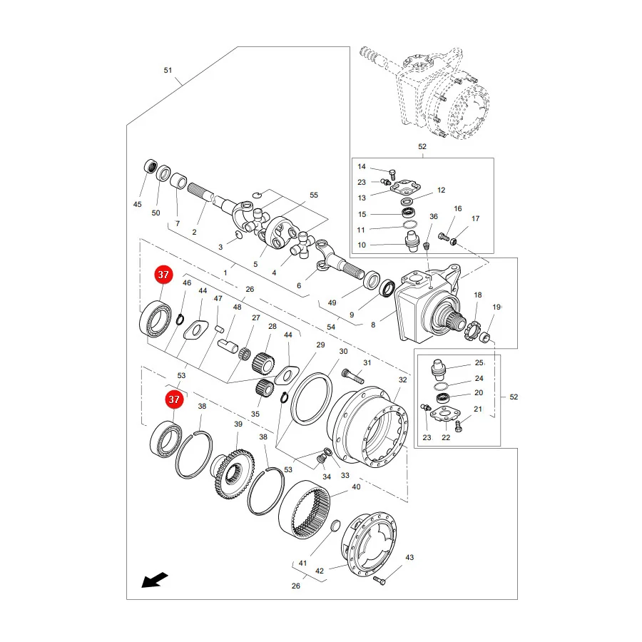 AGCO - 005104366 - Massey Ferguson Endantrieb Kegellager