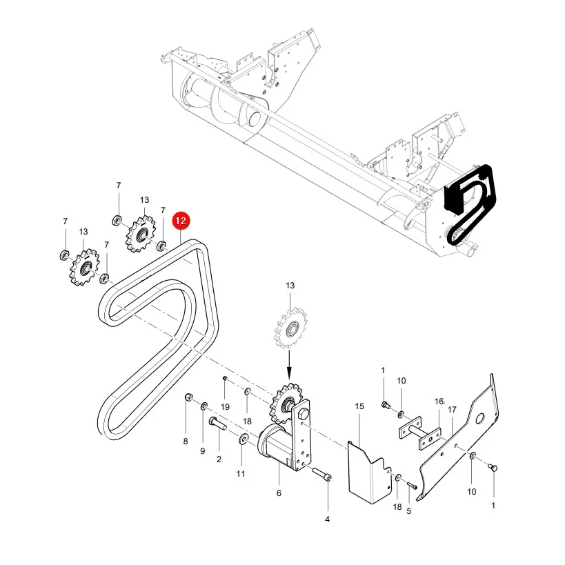 AGCO - 0934-17-42-00 - Aufnahmerollenkette Massey Ferguson Lely