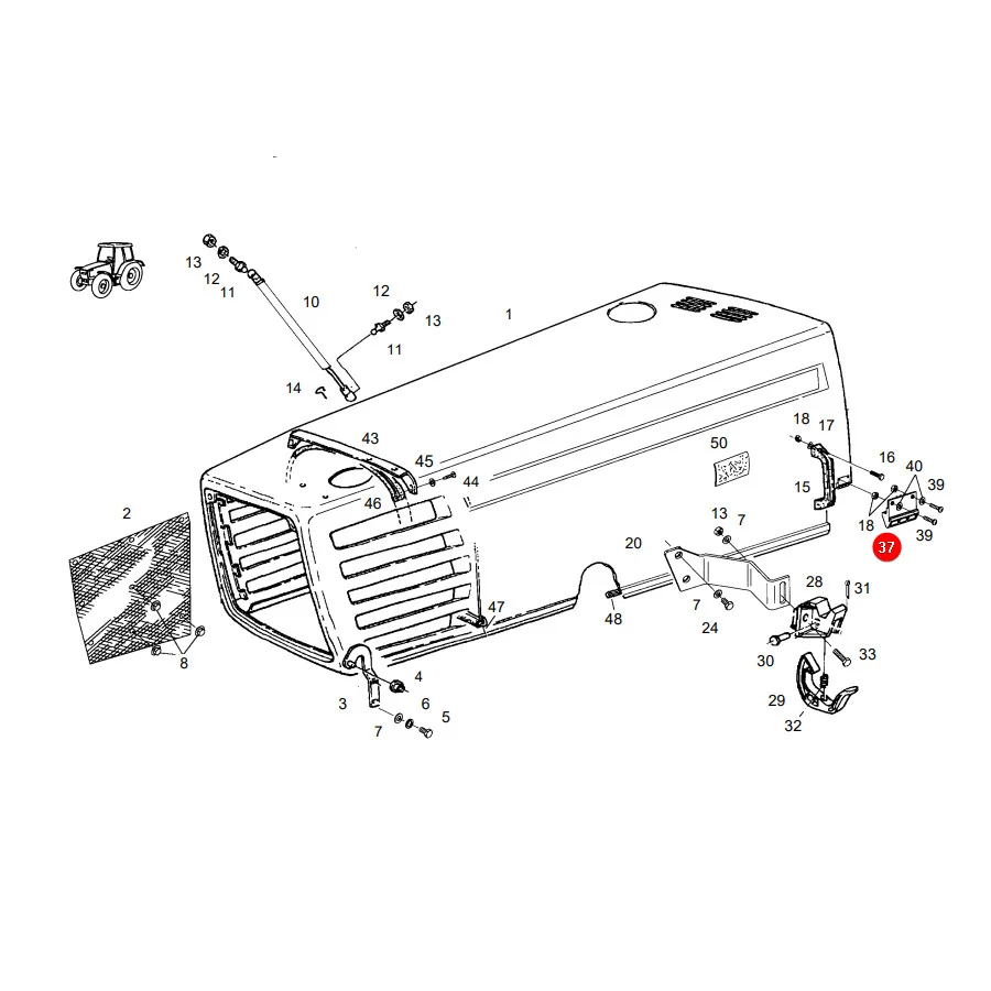 AGCO - 117501021080 - Motorhaubenscharnier Fendt