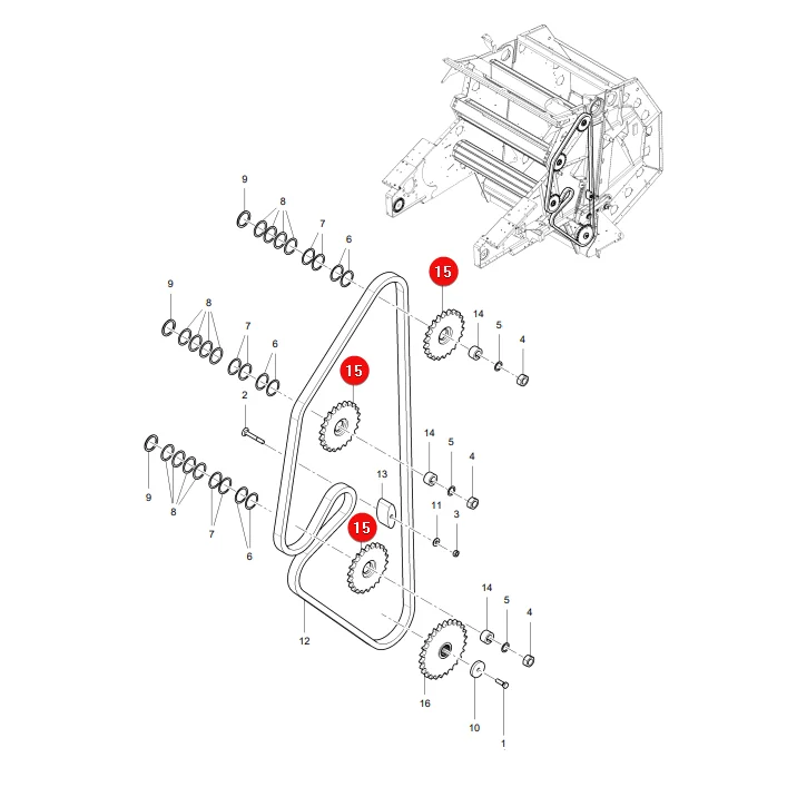 AGCO - 1721-15-07-01GY - Massey Ferguson Lely Zahnrad