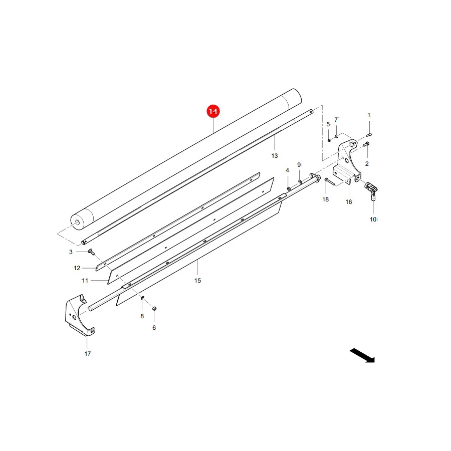 AGCO - 1721-39-07-06 - Massey Ferguson Walze - Abdeckung
