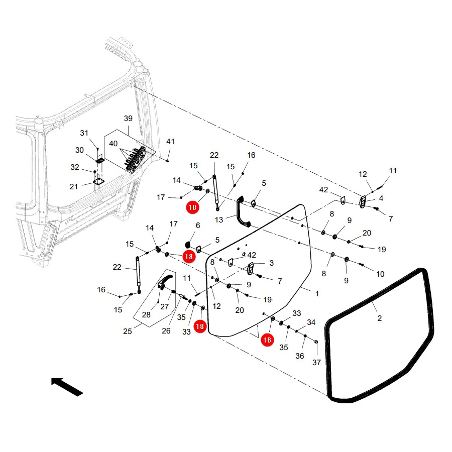 AGCO - 205812040050 - Gummiunterlage für Glasscheibenbefestigung Fendt
