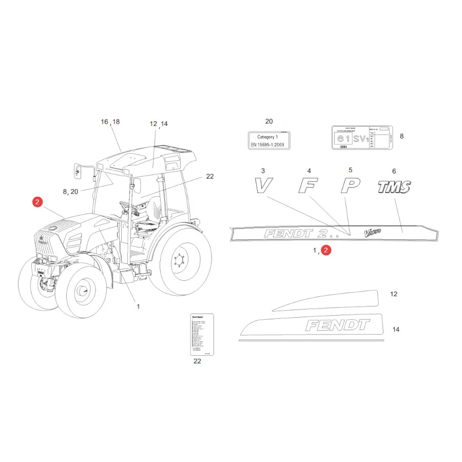 AGCO - 260500021890 - Aufkleber Fendt 211