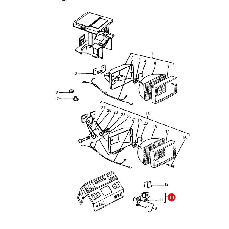 AGCO - 3385760M92 - Massey Ferguson Arbeitsscheinwerferschalter