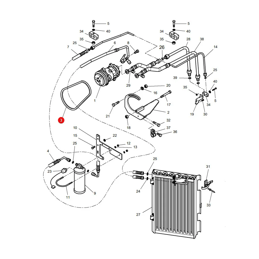 AGCO - 3389525M1 - Massey Ferguson Kompressorriemen