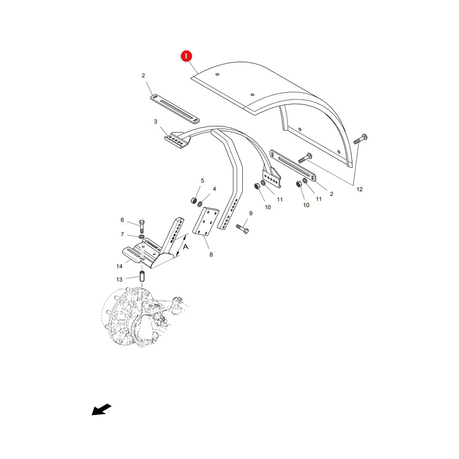 AGCO - 3715946M3 - Massey Ferguson 410 mm Kotflügel