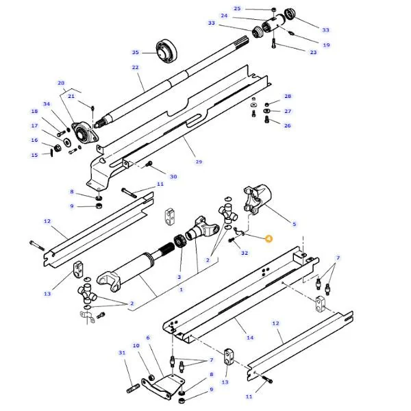 AGCO - 3783586M1 - Gebogener Querwellenhalter Massey Ferguson