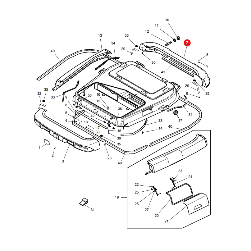 AGCO - 3786695M93 - Massey Ferguson Heckdachabdeckung