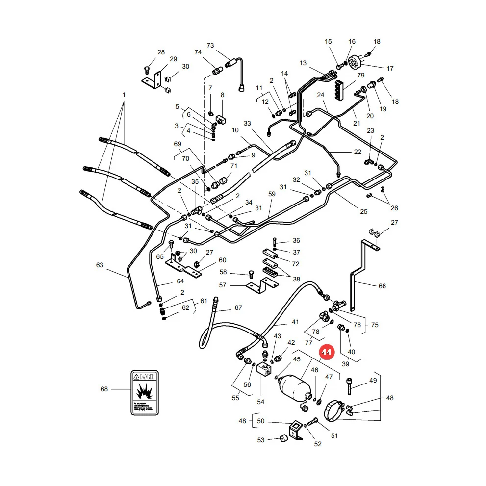 AGCO - 3789371M3 - Massey Ferguson Hydraulikspeicher