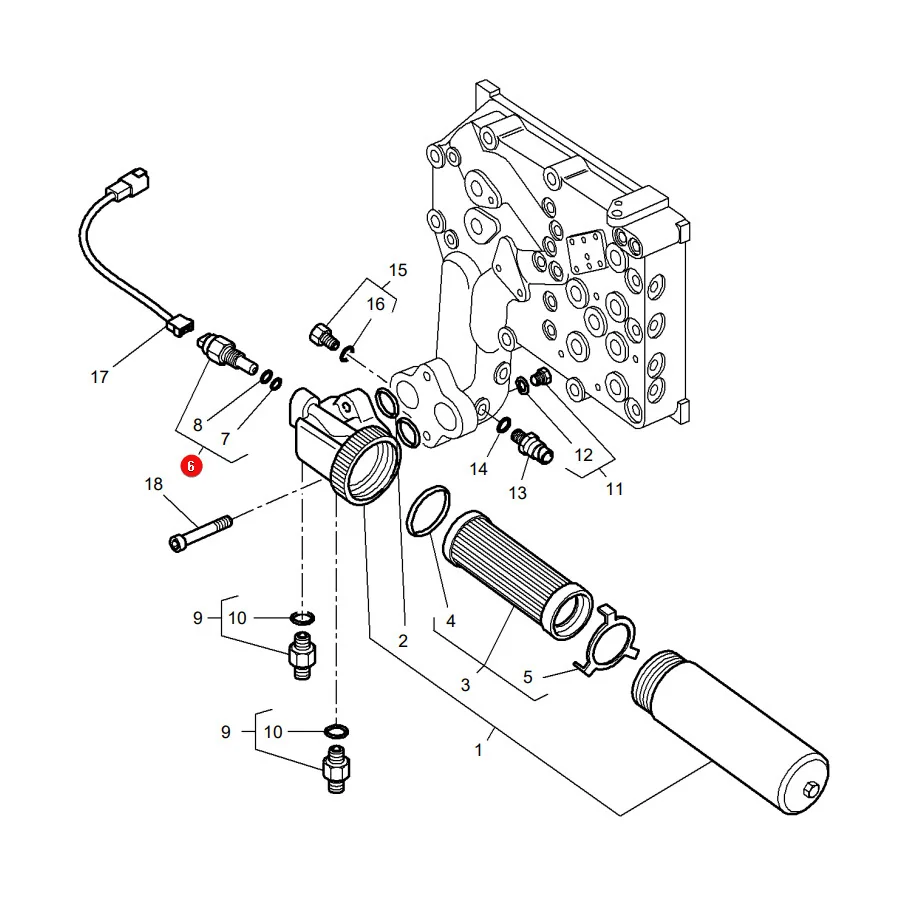 AGCO - 3798634M3 - Hydraulikfilter-Sensor Massey Ferguson