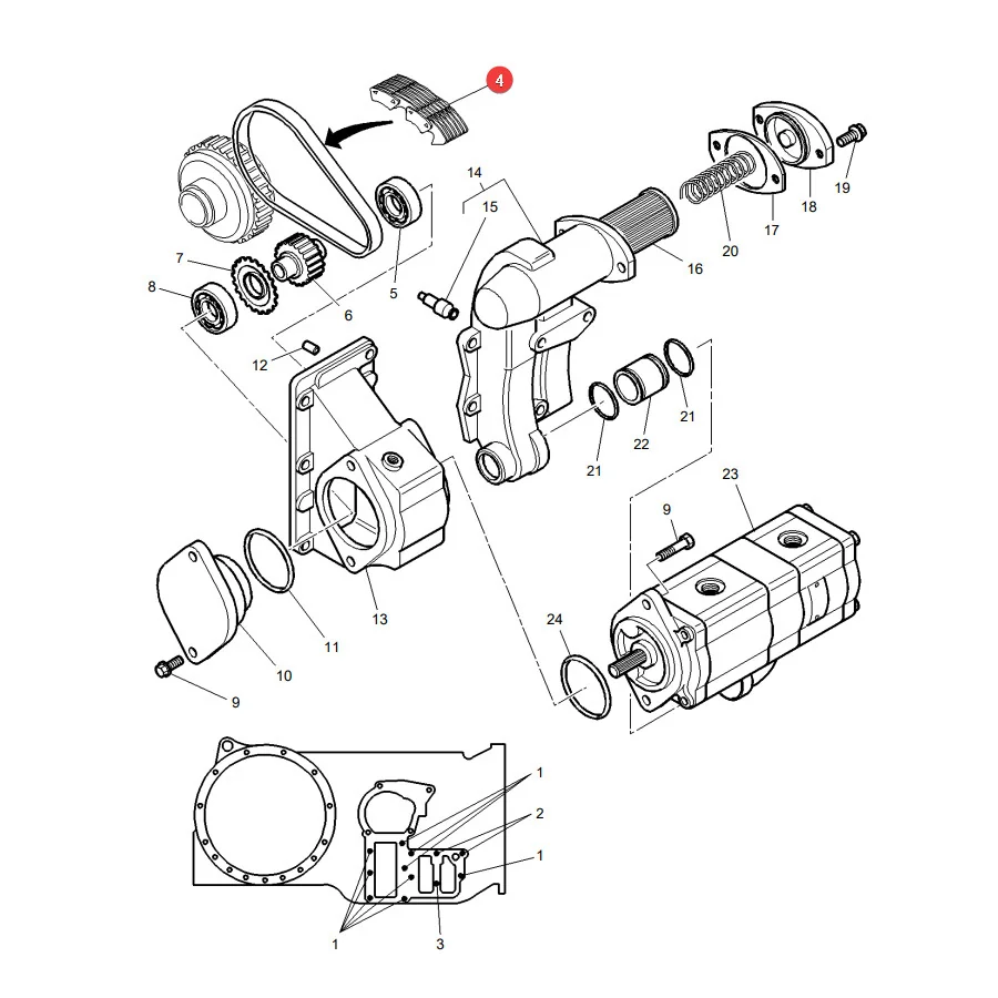 AGCO - 3801273M1 - Massey Ferguson Hydraulikpumpenkette