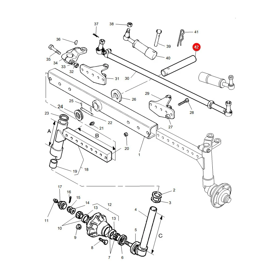 AGCO - 3813360M1 - Achsschenkelbolzen Massey Ferguson