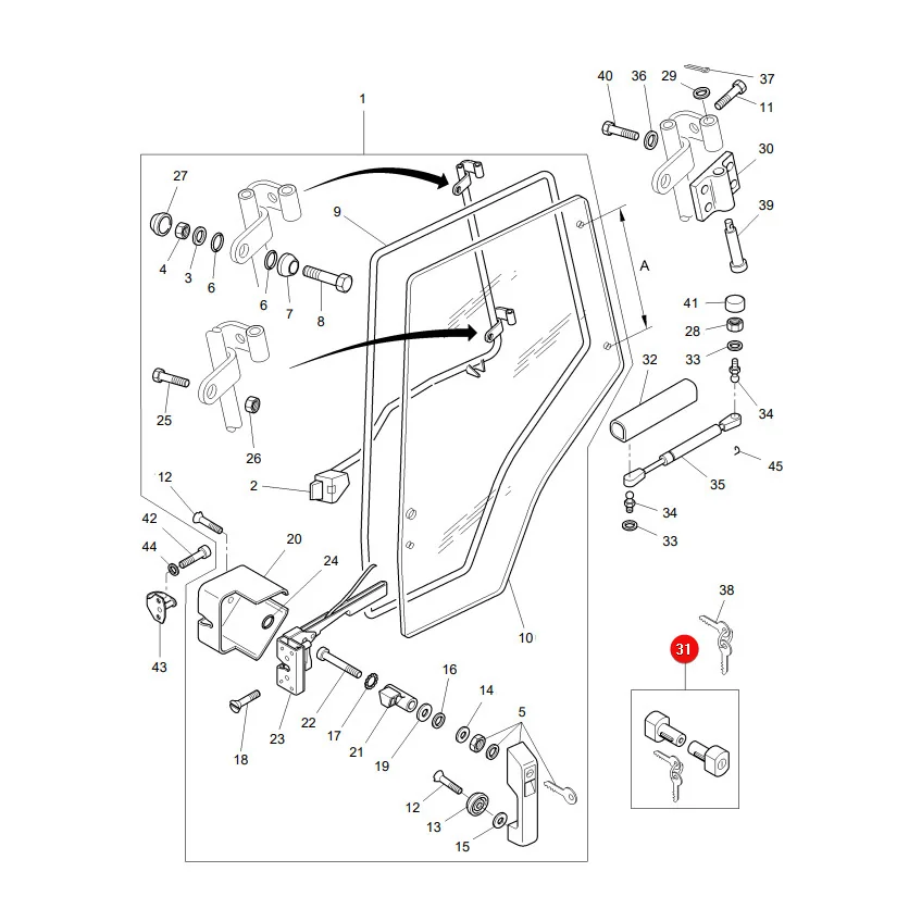 AGCO - 3902370M91 - Massey Ferguson Türschloss
