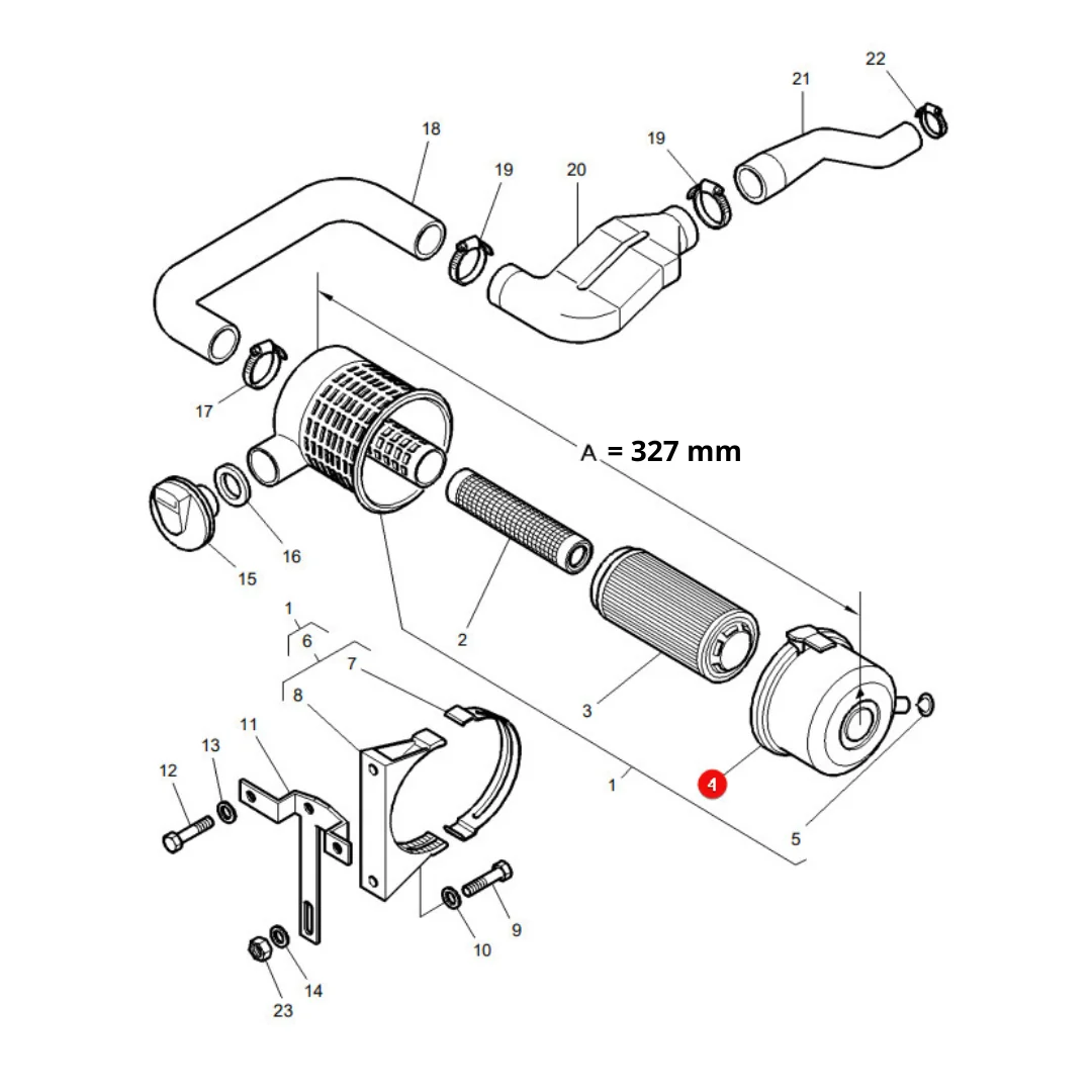 AGCO - 3904283M91 - Massey Ferguson  Luftfiltergehäuse