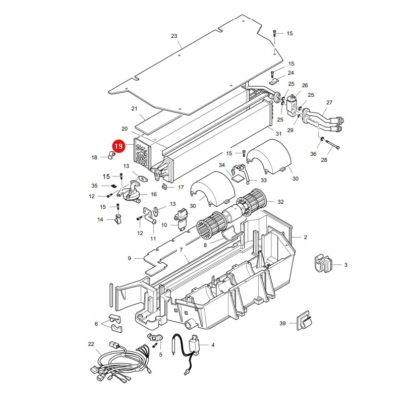 AGCO - 3909742M91 - Klimaanlagen-Verdampfer Massey Ferguson