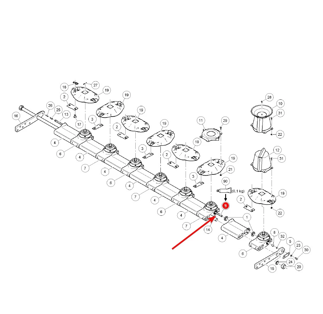 AGCO - 4-1225-0179-0 - Antriebswelle Massey Ferguson Lely