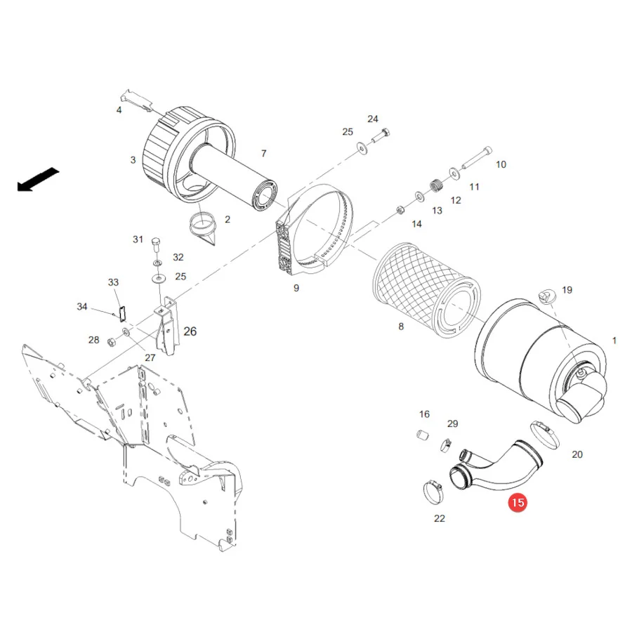 AGCO - 404200091101 - Luftfilter-Gummischlauch Fendt