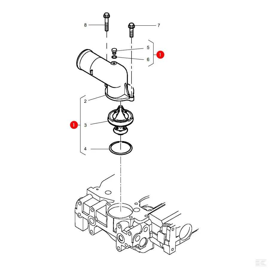 AGCO - 4225397M1 - Massey Ferguson  Thermostatanschluss