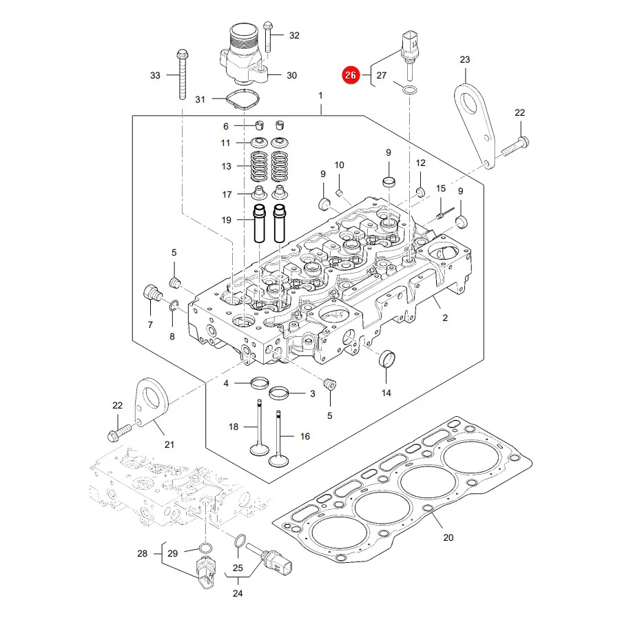 AGCO - 4226446M91 - Abgaskrümmer-Temperatursensor Massey Ferguson