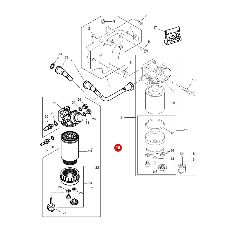 AGCO - 4226820M1 - Kraftstoffpumpe mit Filter Massey Ferguson