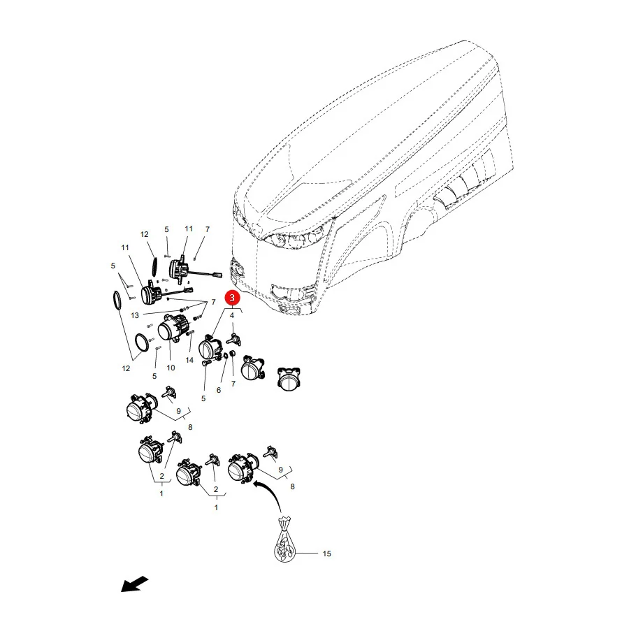 AGCO - 4271840M92 - Massey Ferguson Front-Arbeitsscheinwerfer