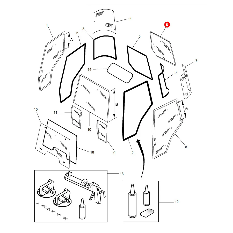AGCO - 4272761M2 - Massey Ferguson Heckscheibenglas