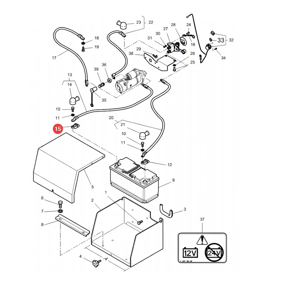 AGCO - 4276409M1 - Batteriepol Negativ (-) Massey Ferguson