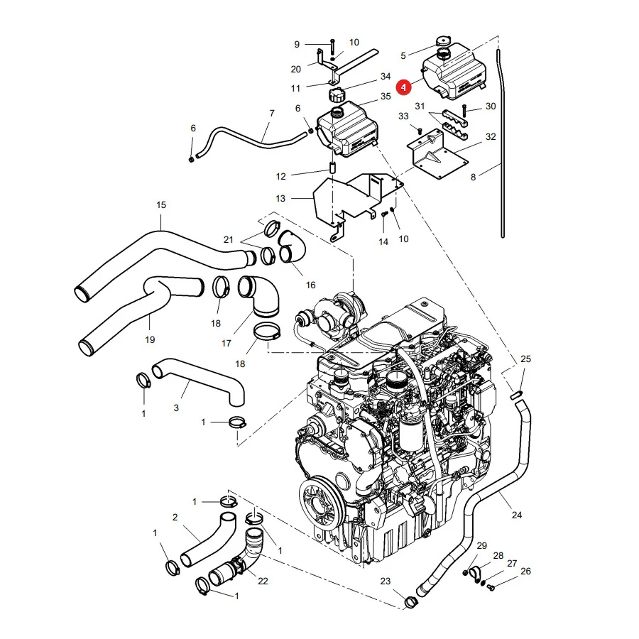 AGCO - 4277172M4 - Kühlsystem-Wassertank Massey Ferguson