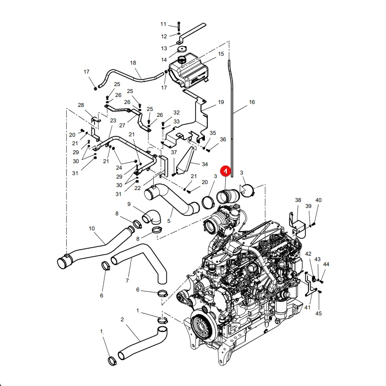 AGCO - 4282078M1 -  Massey Ferguson Motorluft-Gummischlauch