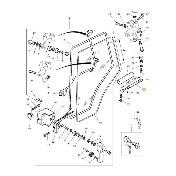 AGCO - 4286448M1 - Gasfeder für Tür Massey Ferguson