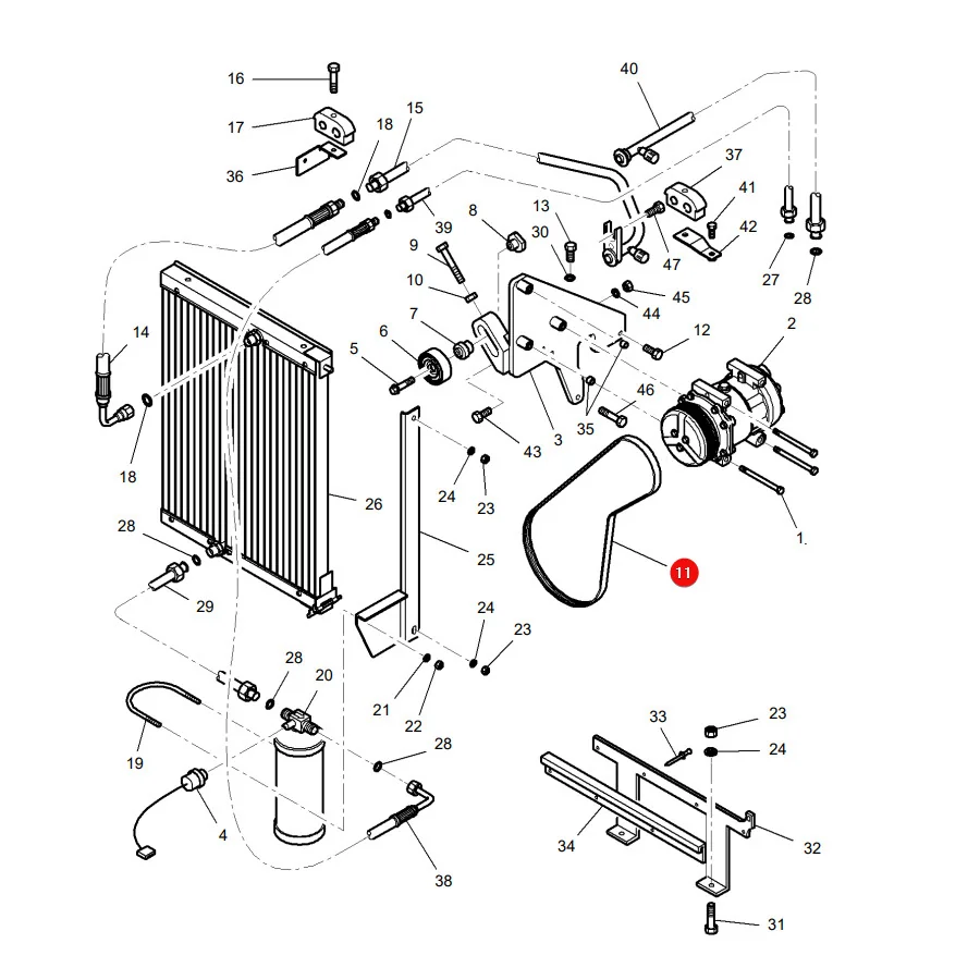 AGCO - 4286792M1 - Keilrippenriemen 4 PK Massey Ferguson