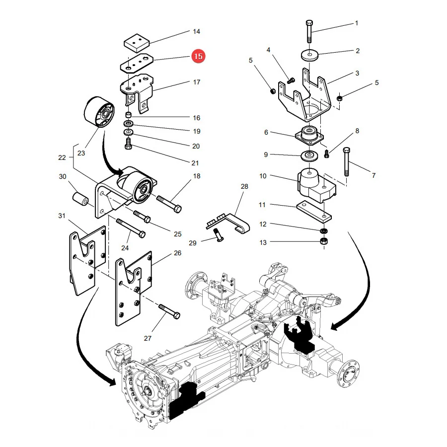 AGCO - 4288240M1 - Kabinen-Gummiunterlegscheibe Massey Ferguson