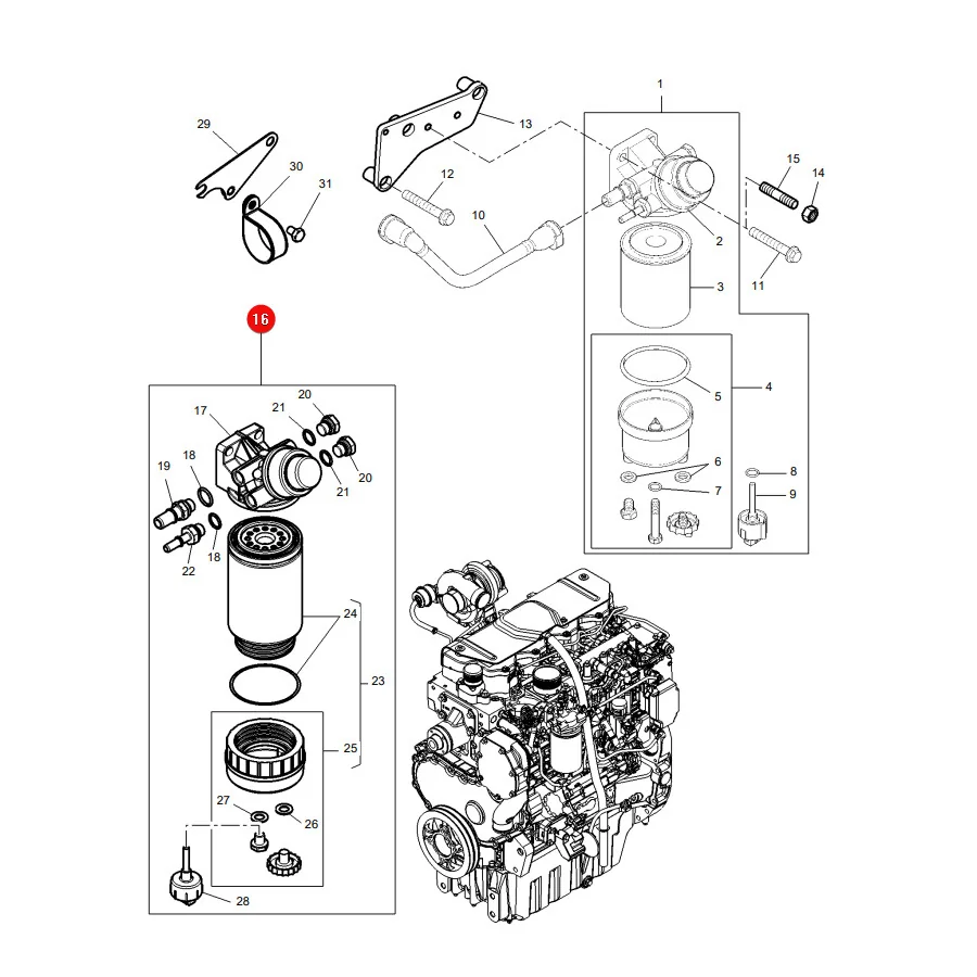 AGCO - 4288692M2 - Kraftstoffpumpe mit Filter Massey Ferguson