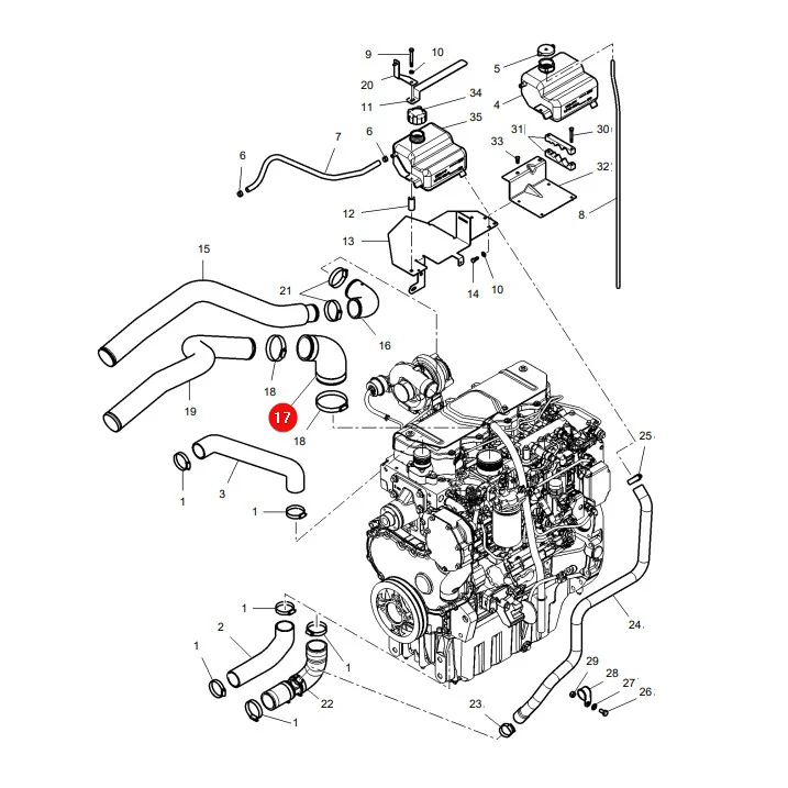 AGCO - 4290855M1 - Gummischlauch Massey Ferguson