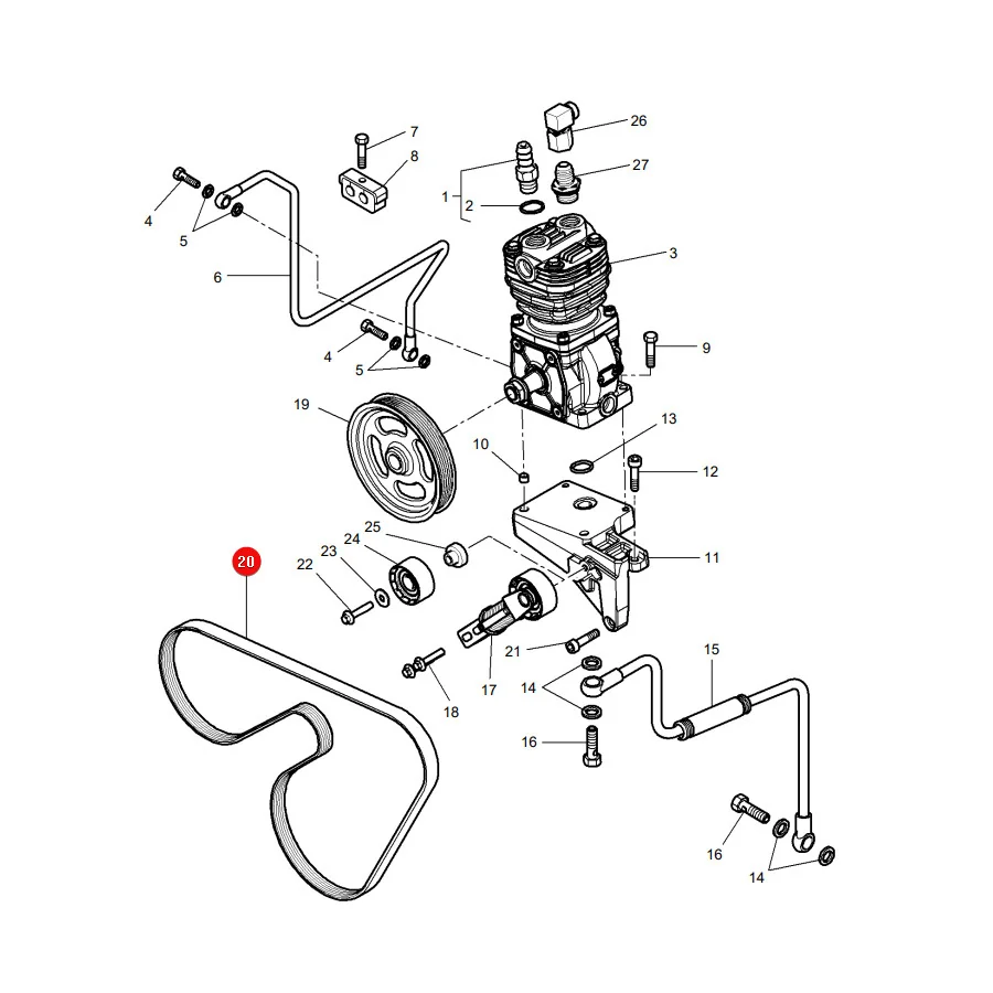 AGCO - 4291150M2 - Kompressorriemen 3PK Massey Ferguson