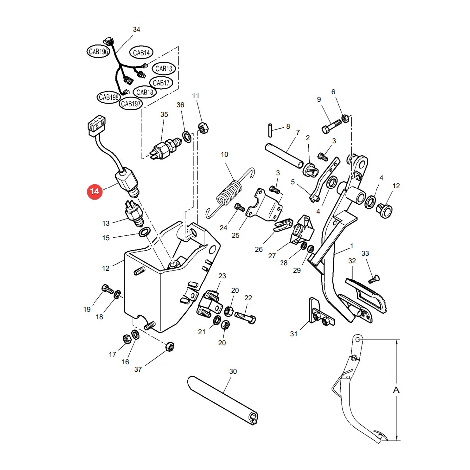 AGCO - 4295389M4 - Kupplungspedalsensor Massey Ferguson