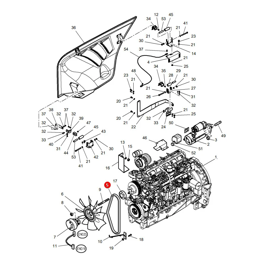 AGCO - 4296120M1 - Motor-Mehrrippenriemen Massey Ferguson