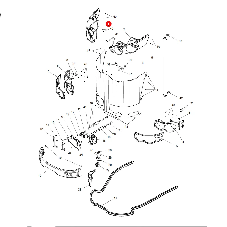 AGCO - 4297245M95 - Rechtes Lampengehäuse Massey Ferguson