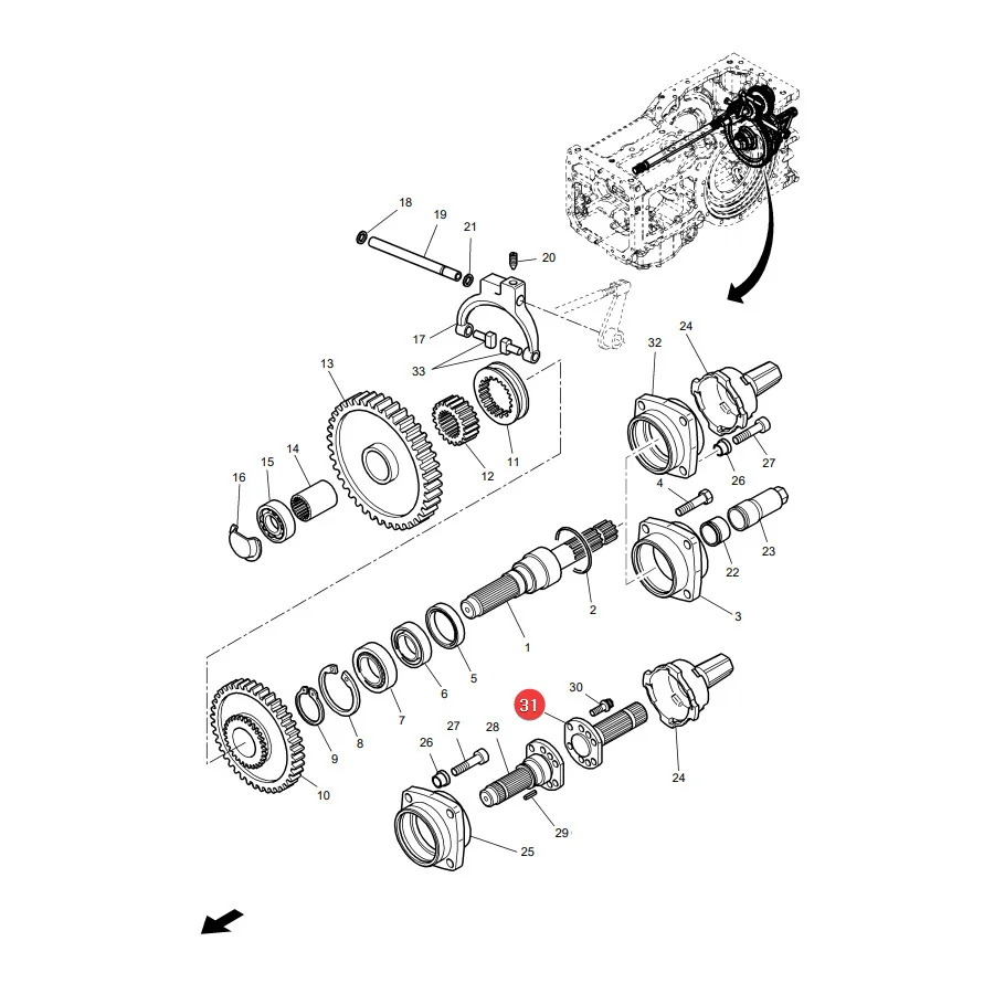 AGCO - 4311773M3 - Massey Ferguson  Zapfwellenende