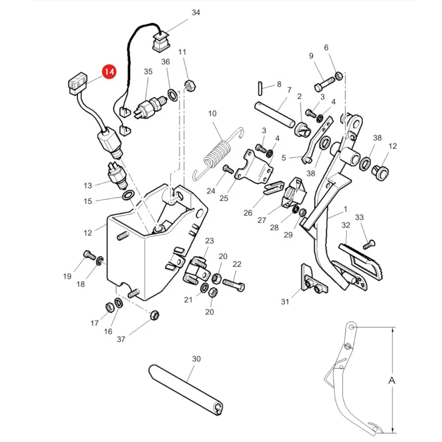 AGCO - 4374044M1 - Kupplungspedalsensor - Modul Massey Ferguson