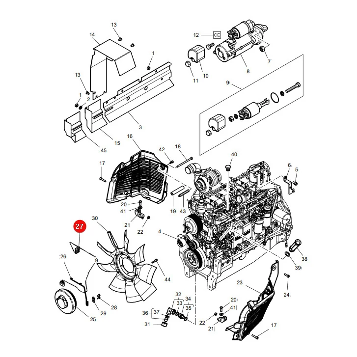 AGCO - 4374489M1 - Lüfterkabelbaum Massey Ferguson