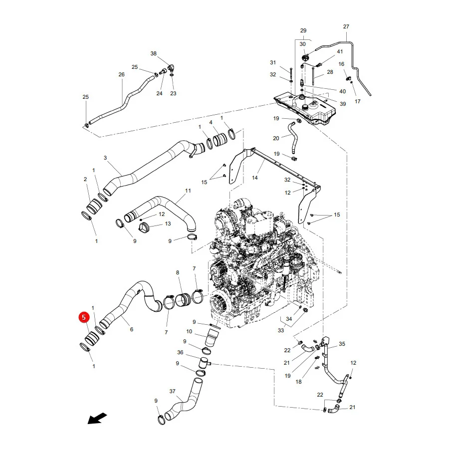 AGCO - 4390300M2 -  Massey Ferguson Kühlsystem-Buchse