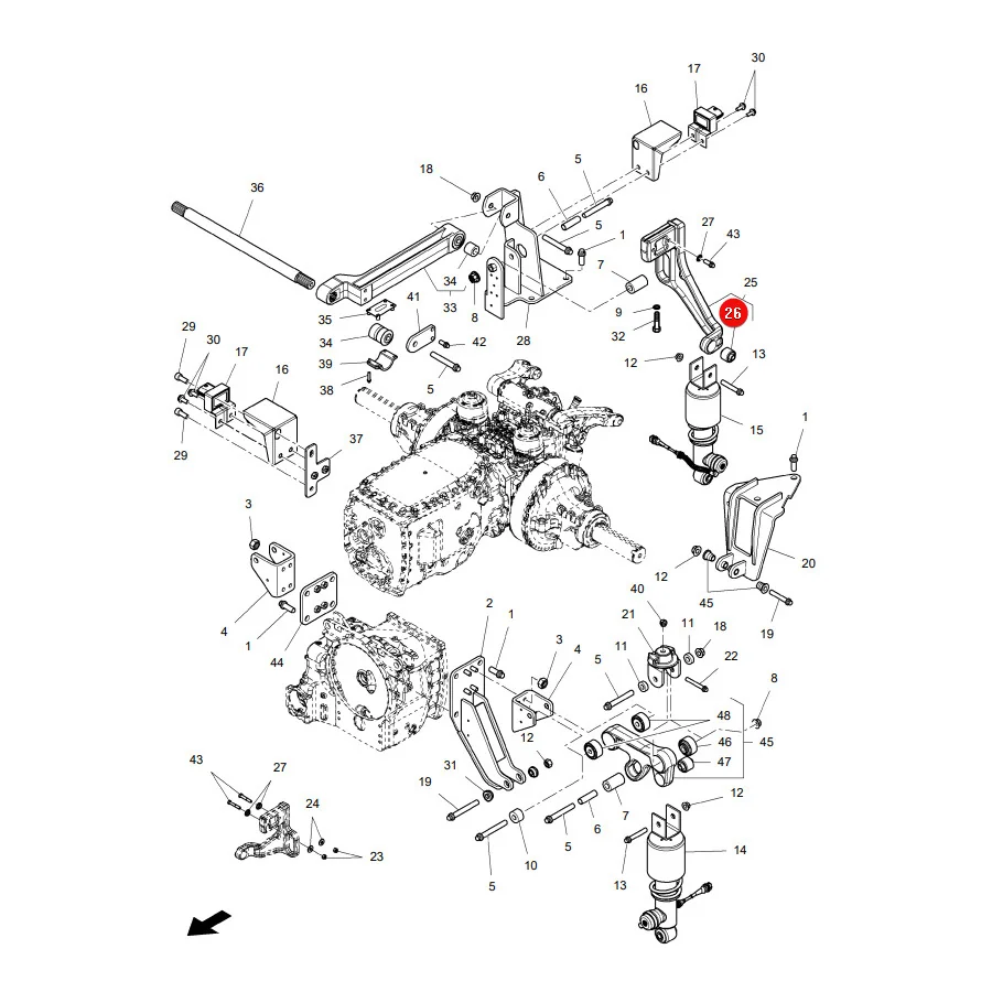 AGCO - 4393060M2 - Kabinenfederungsbuchse Massey Ferguson