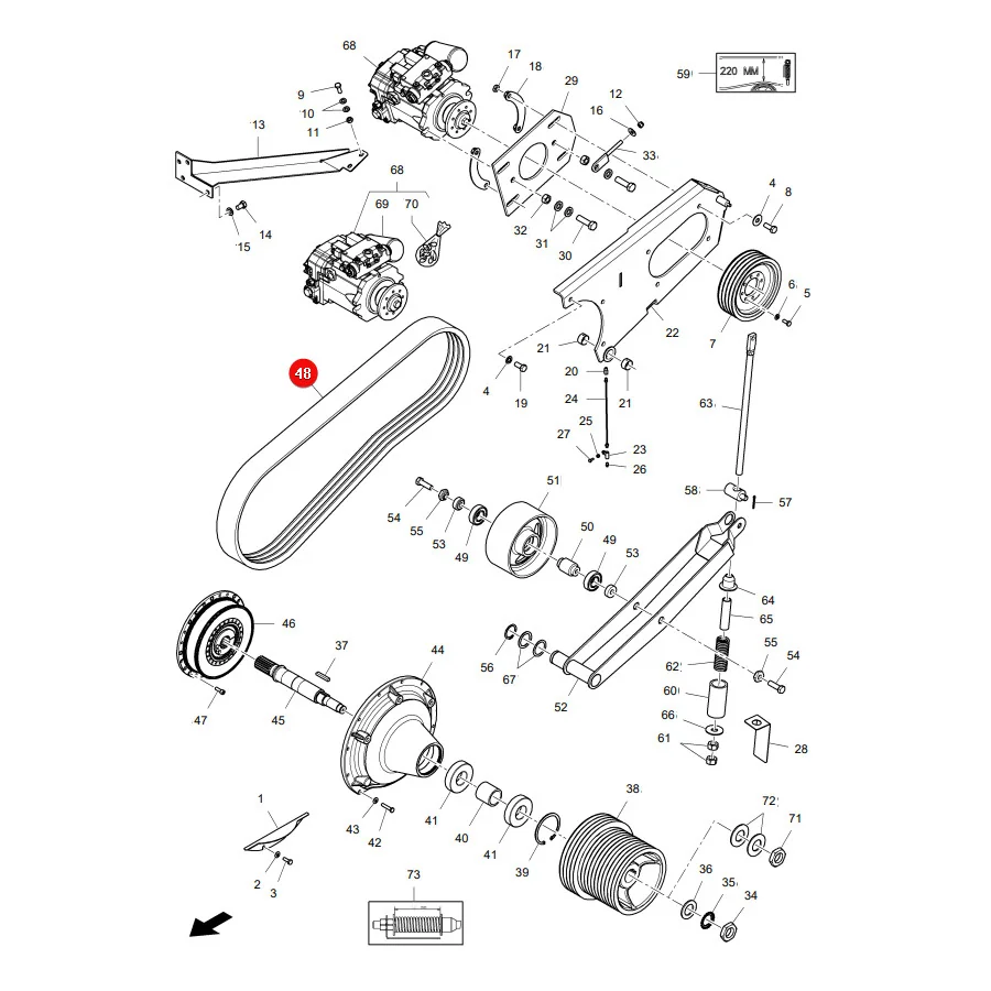 AGCO - 6247485M1 - Pumpenantriebsriemen 4B x 2096 Massey Ferguson