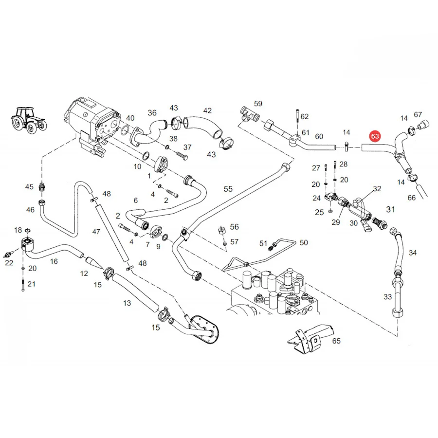 AGCO - 716951010300 - Rücklauf-Hydraulikölschlauch Fendt