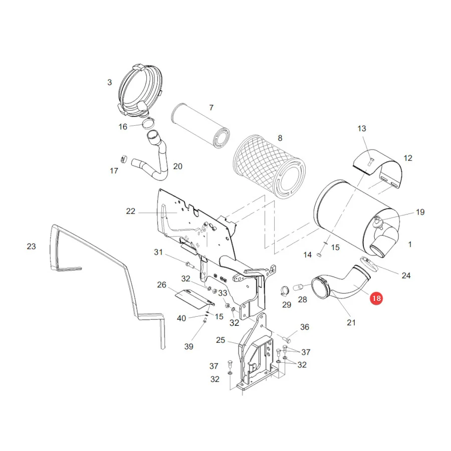 AGCO - 725200090100 - Luftschlauch Fendt