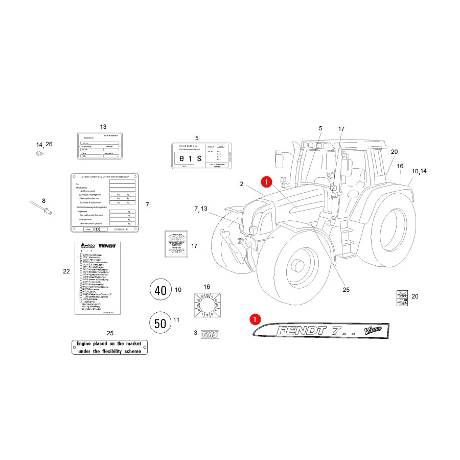 AGCO - 725500020640 - Aufkleber Fendt 716 Vario