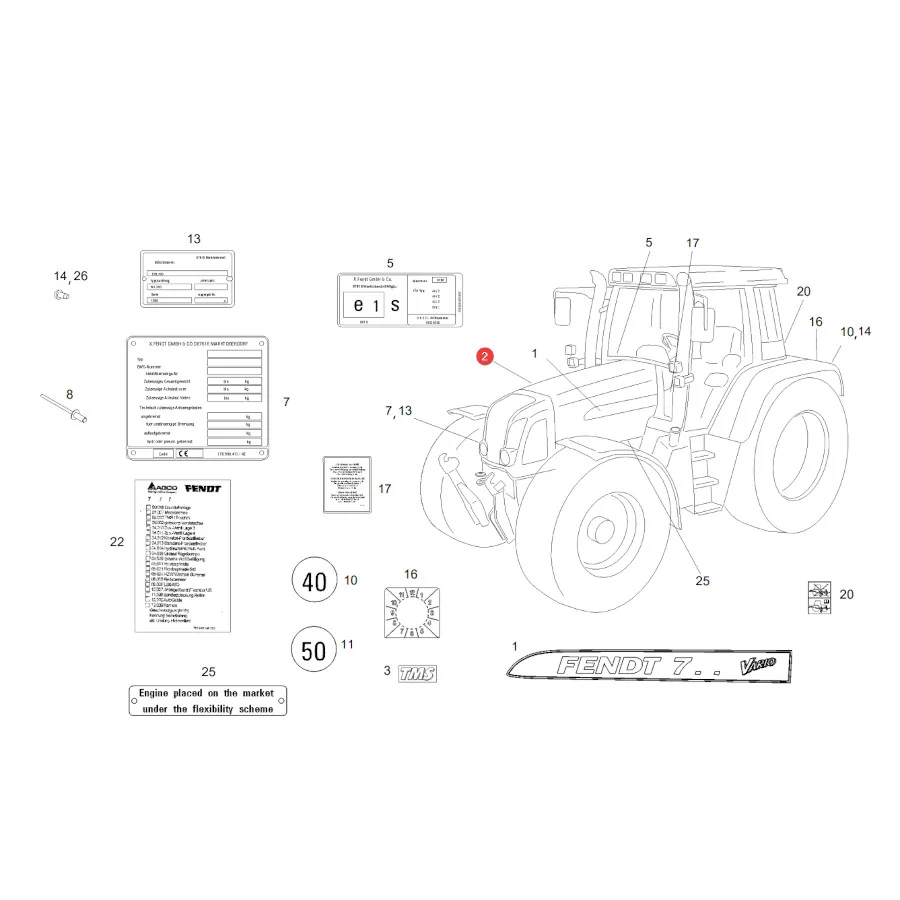 AGCO - 725500020650 - Aufkleber Fendt 716 Vario