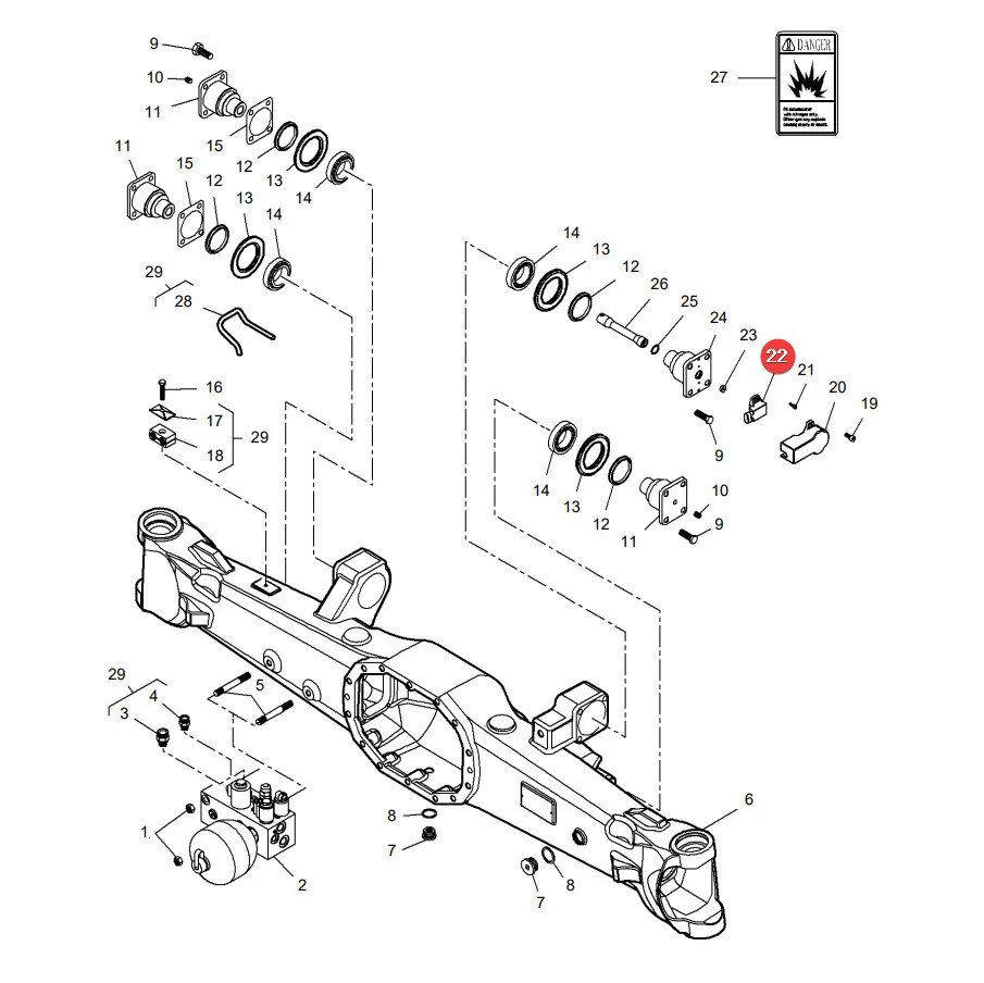 AGCO - 7300160101 - Massey Ferguson Vorderachse Potentiometersensor